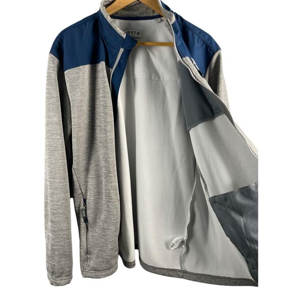 Orvis Bonded Mesh Fleece Full Zip Jacket Gray & Blue Size XL - Picture 13 of 14